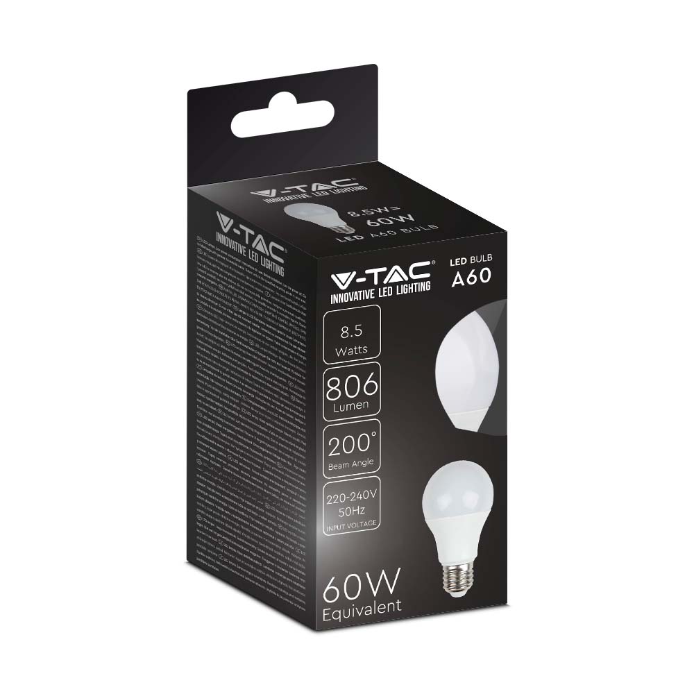 LED Bulb - 8.5W E27 A60 Thermoplastic 6400K