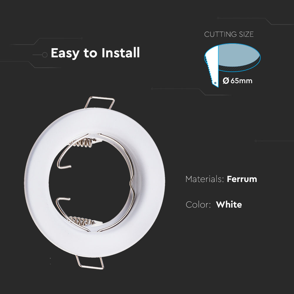 GU10 Rotondo Corpo Faretto Bianco 2 pz/scatola img 1