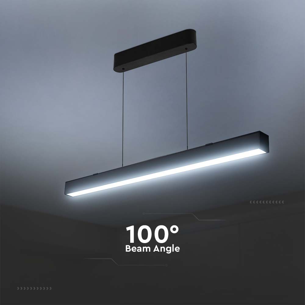 40W LED Linear Hanging Suspension Light : Up & Down System 3IN1 Black Body img 3