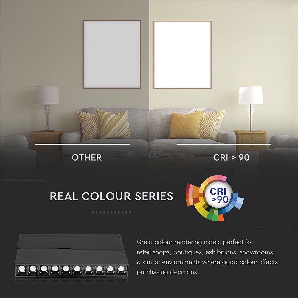 10 x 2W LED Faretto lineare magnetico SMD nero IP20 24V 4000K img 2