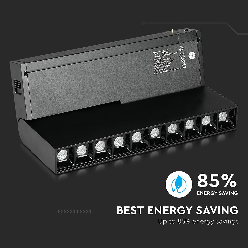 10 x 2W LED Faretto lineare magnetico SMD nero IP20 24V 4000K img 3