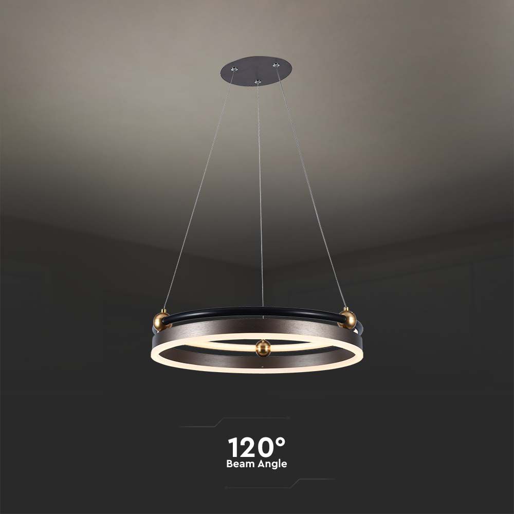 20W LED Designer Hanging Lamp Single Ring 3000K Coffee Body img 2
