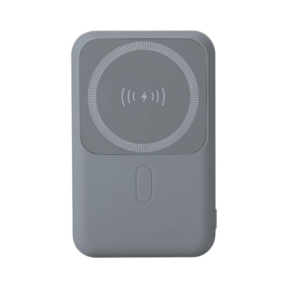  Power Bank 10000 mAh MagSafe Ultra Sottile Magnetico con Ricarica Wireless Colore Grigio img 2