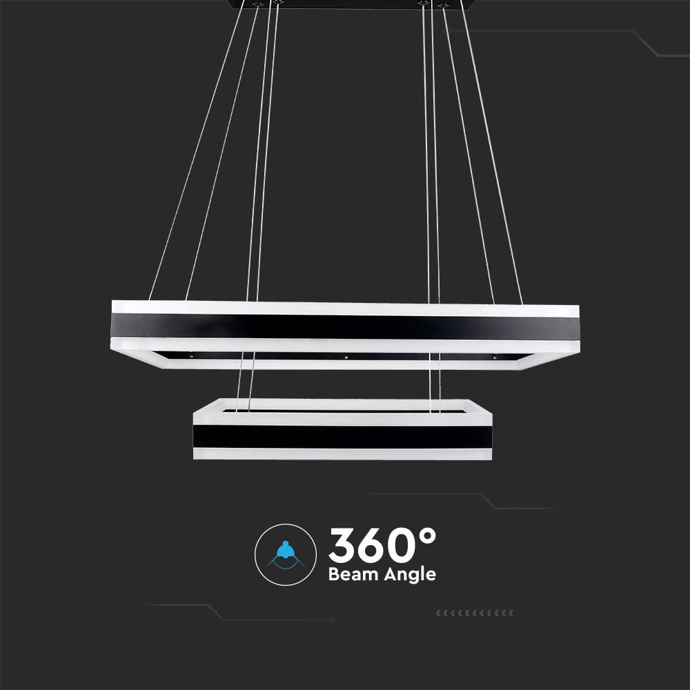 115W Soft Light Chandelier Dimmable Black 3000K img 2