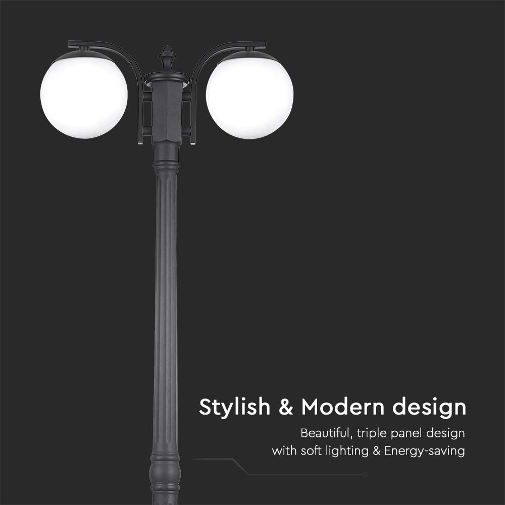 Stand Lamp 2*E27 Matt Black Opal Plastic C Ball img 1