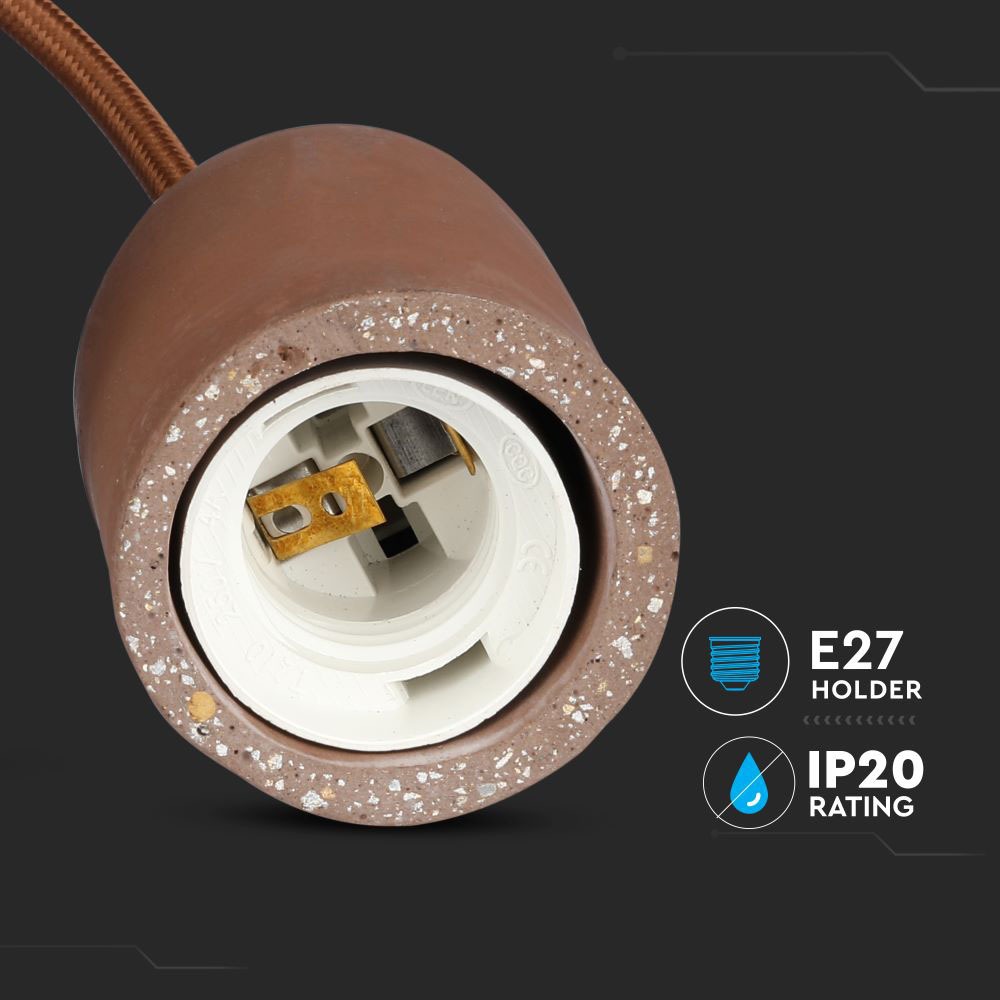 Lampadario con Portalampada Calcestruzzo Marrone chiaro img 1