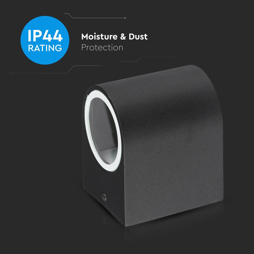 Portafaretto da Muro GU10 Alluminio Rotondo Nero a 1 Uscita img 1