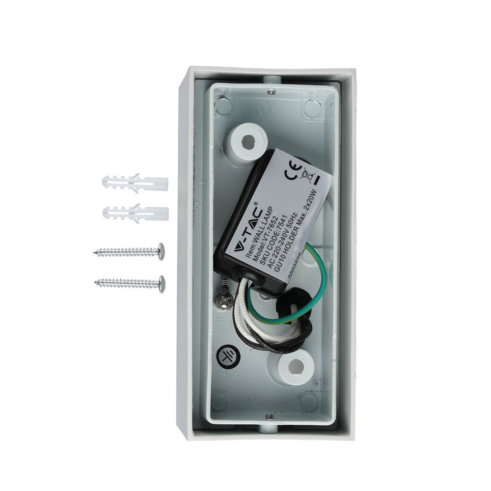 Wall Sleek Wall Fitting Quadrato Corpo Bianco 2 Way IP44 img 3