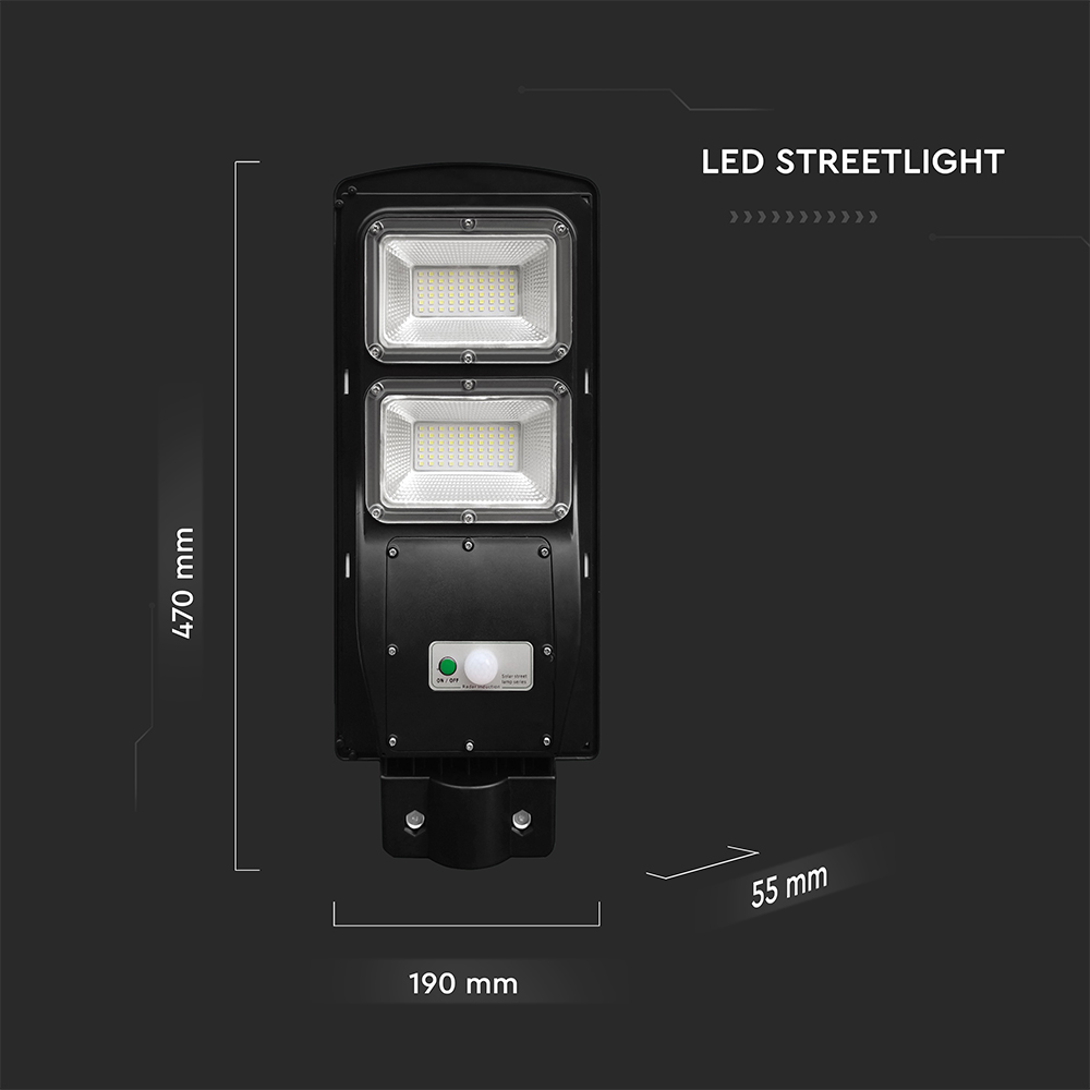 8W LED Plastic Solar Street Light 6000K Black Body