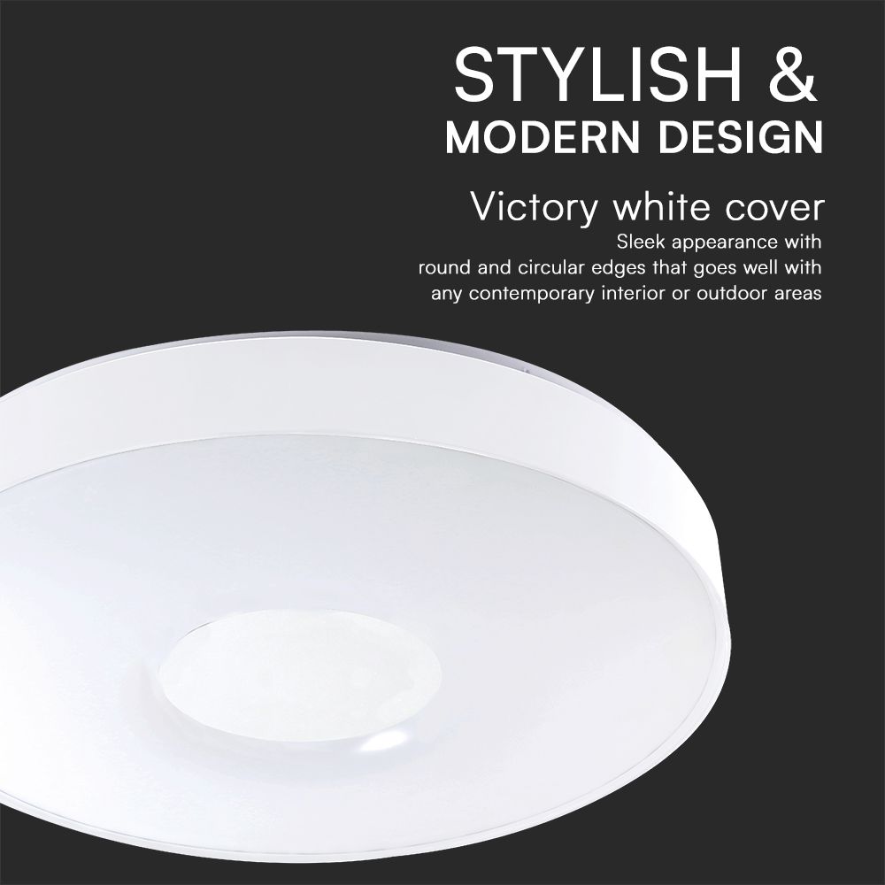 20W - 40W - 20W Designer Domelight Remote Control Dimmable Victory White Cover