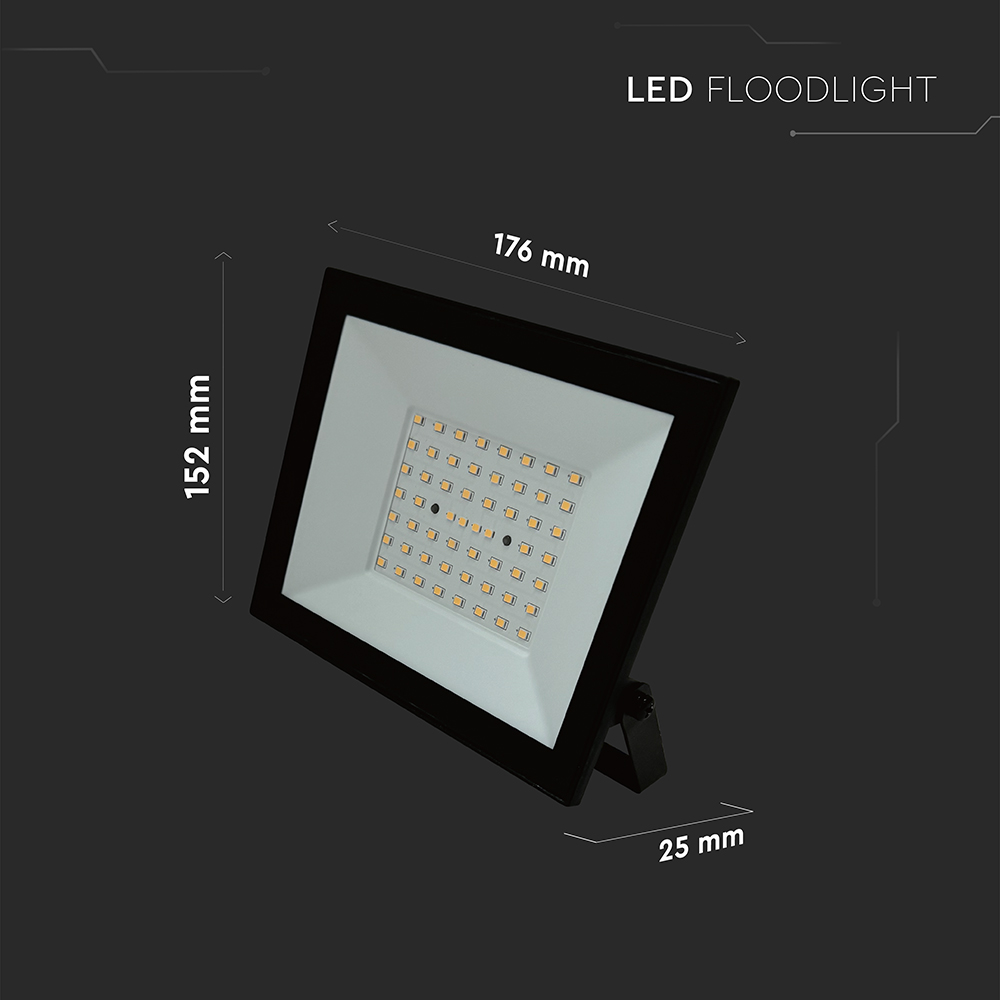 50W LED Floodlight 4000K Black Body