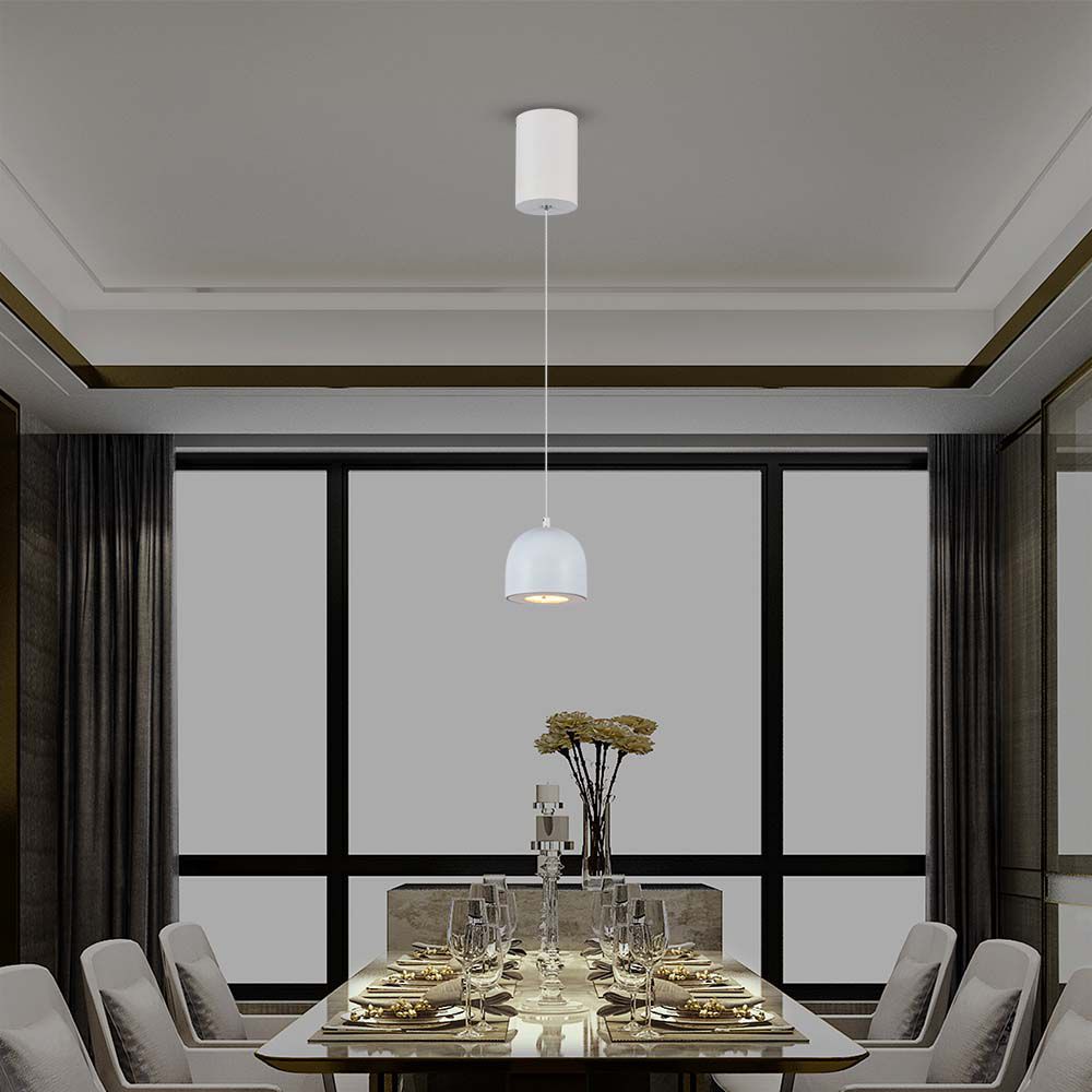 Lampadario LED a Cilindro in Metallo 8.5W Colore Grigio chiaro Touch 10*16cm Regolabile