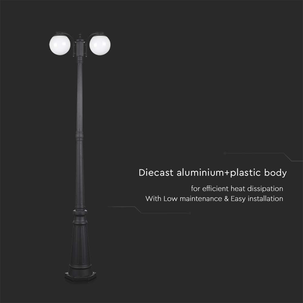 Stand Lamp 2*E27 Matt Black Opal Plastic C Ball img 2