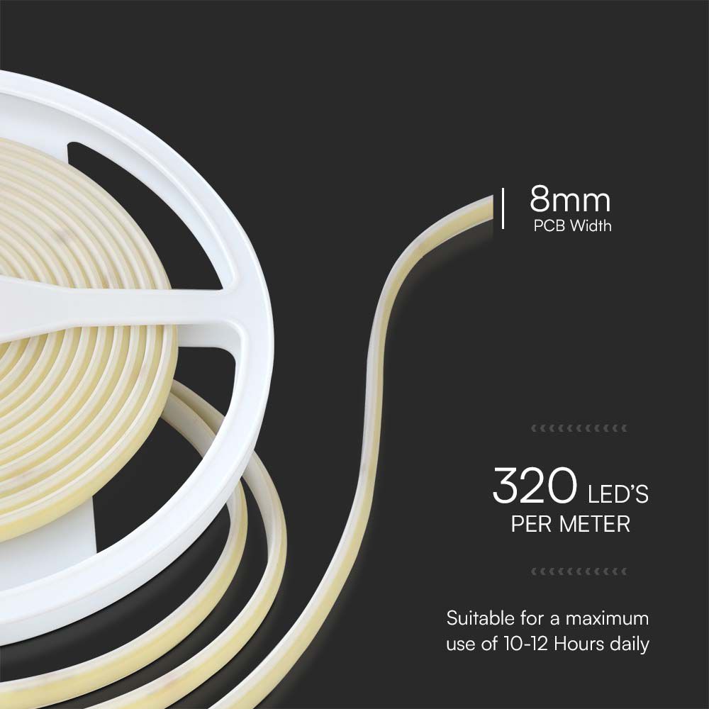 LED COB Strip - 320 LEDS 10W/M 6500K IP67 24V img 1