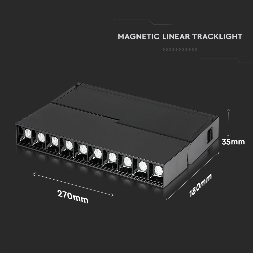 10 x 2W LED Faretto lineare magnetico SMD nero IP20 24V 4000K