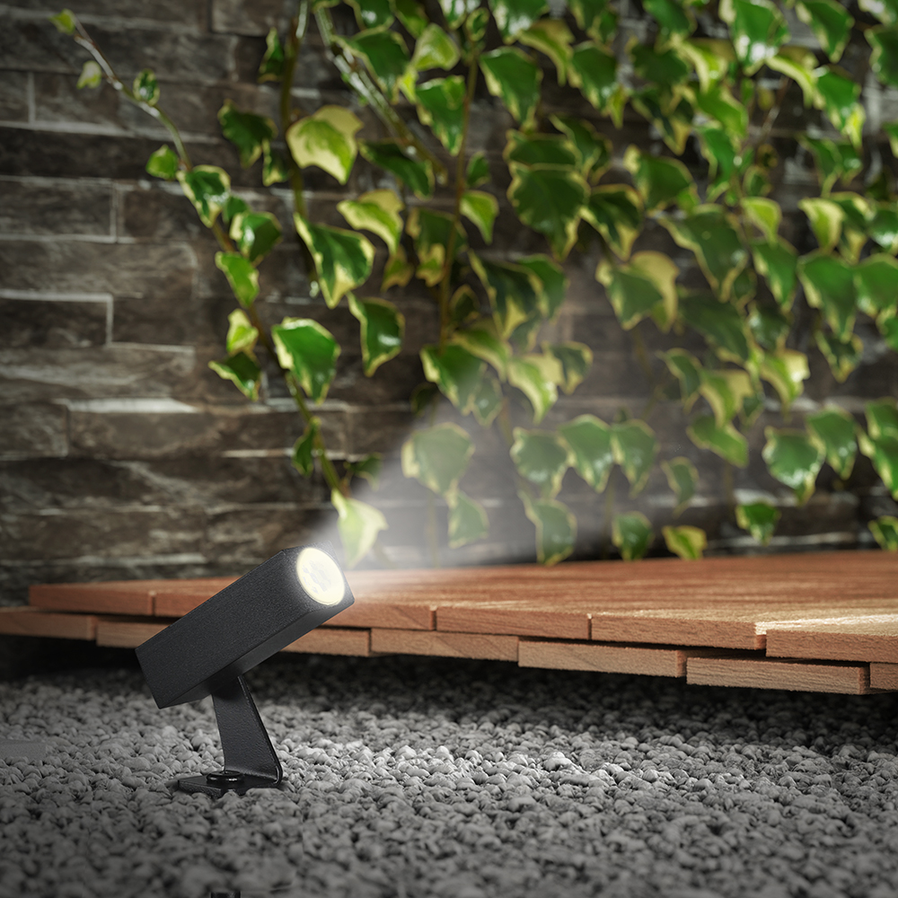 2W LED Spike Aluminum4000K Black Body IP65 Square img 1