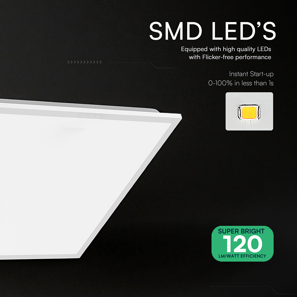 LED Panel 40W 600x600mm Slim Backlit 120Lm/W 6500K 10PCS/SET