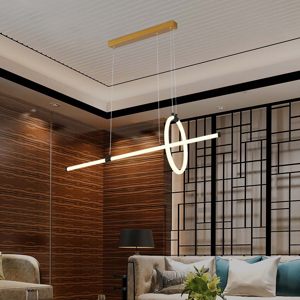 Lampadario LED a Sospensione 16W dal Design Moderno Colore Nero 3000K img 1