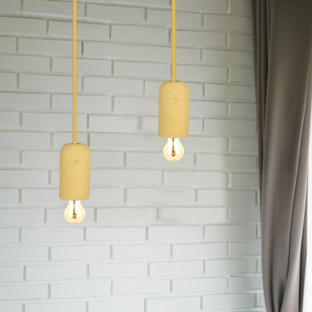 Lampadario con Portalampada Calcestruzzo Beige chiaro