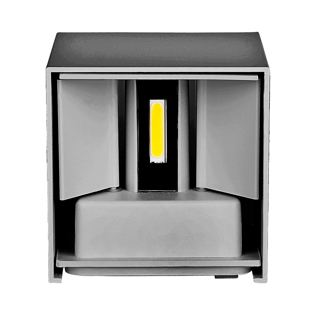 12W LED Wall Lamp Bridgelux Chip Grigio 4000K Quadrato img 1
