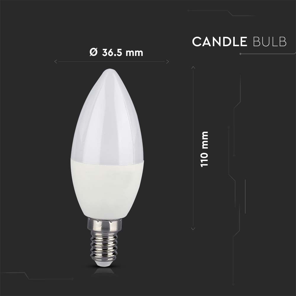 LED Bulb Candle 4.8W E14 With RF Control RGB 4000K Dimmable