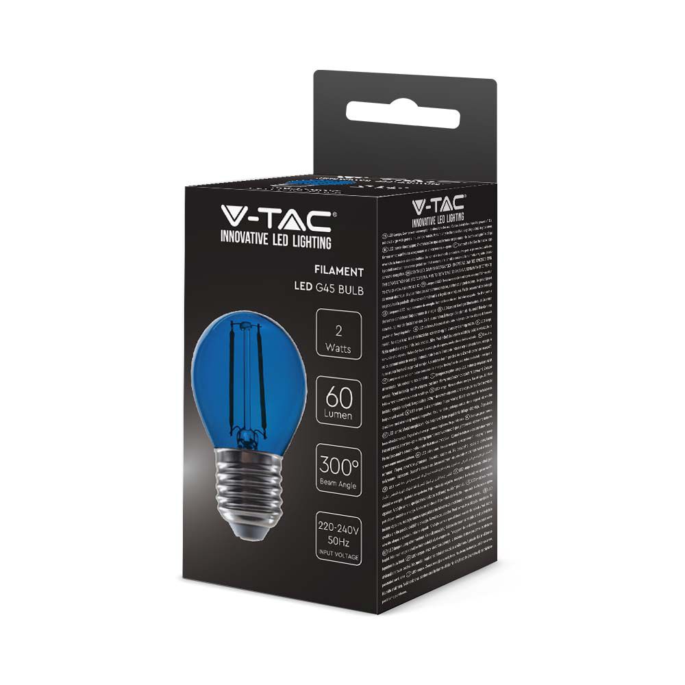 LED - 2W Filament E27 G45 Blue
