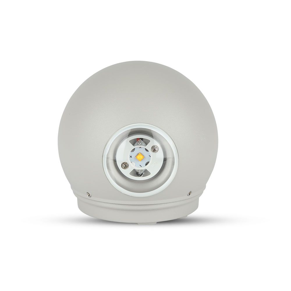 6W  Wall Light Grey Body Round IP65 4000K
