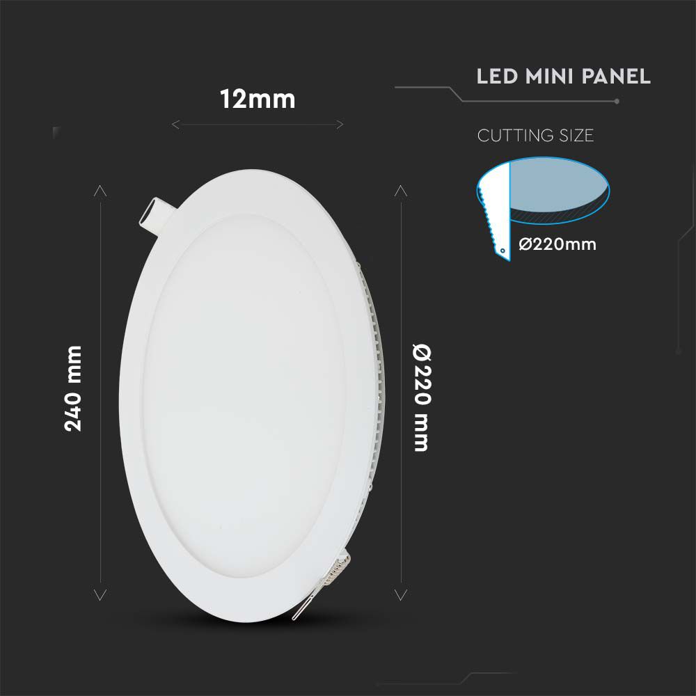 22W LED Slim Panel Light Round 4000K