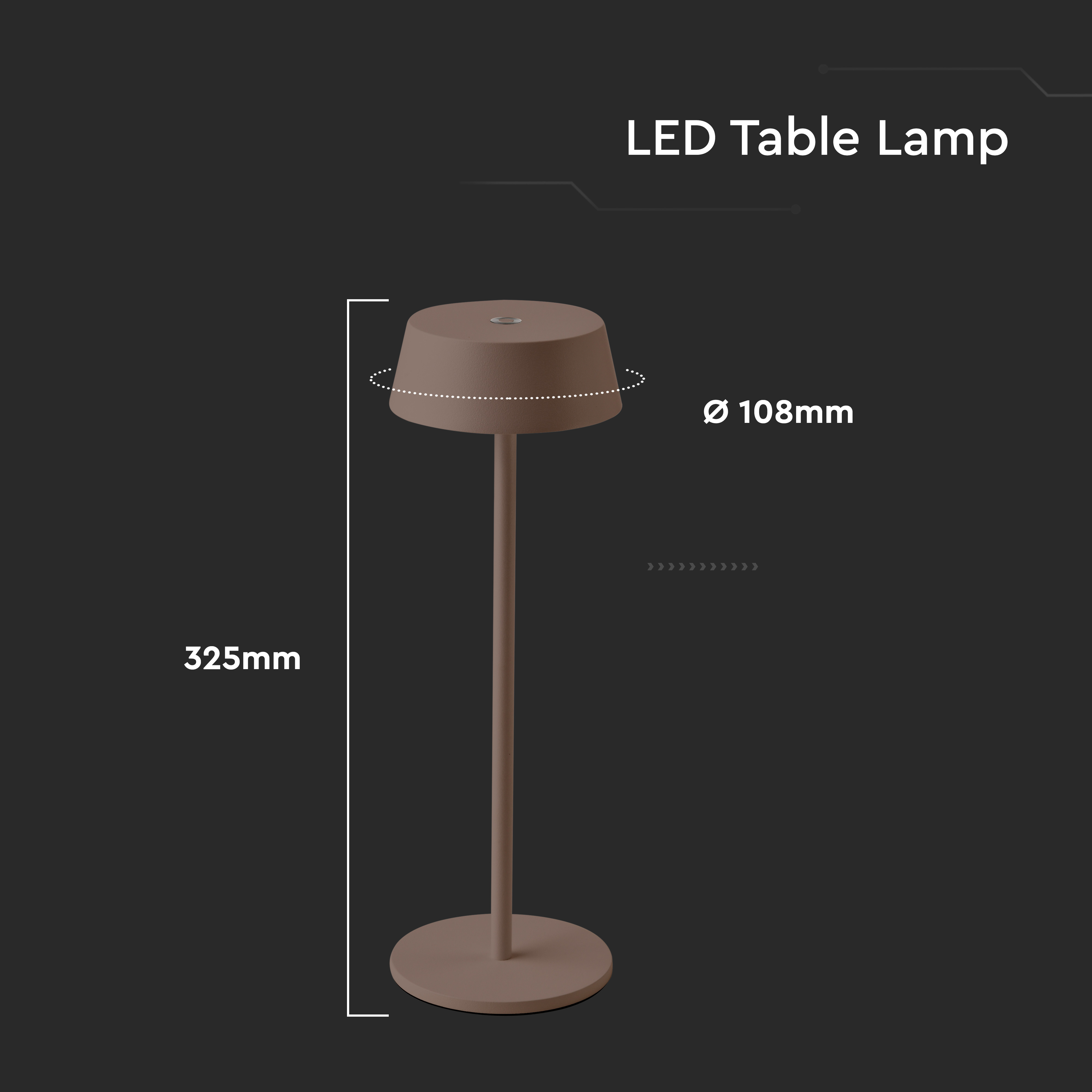 2W Led Table Lamp Corten 3000K IP54