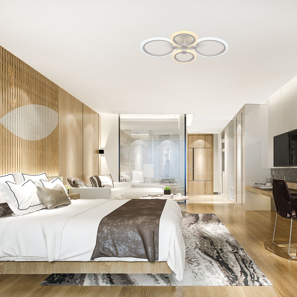 51W LED Ceiling Lamp 3 Step Dimmable With Remote Control White Body IP20 img 1