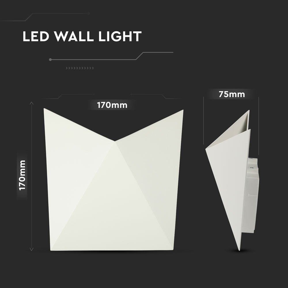 5W LED Wall Light Corpo Bianco IP65 4000K