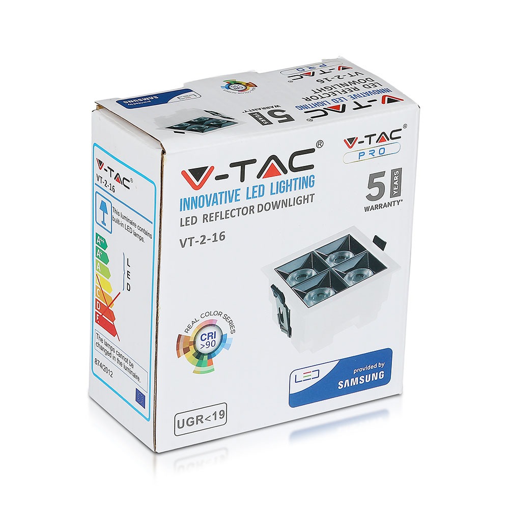 LED Faretto da incasso SAMSUNG Chip 16W SMD Reflector 12gradi 2700K