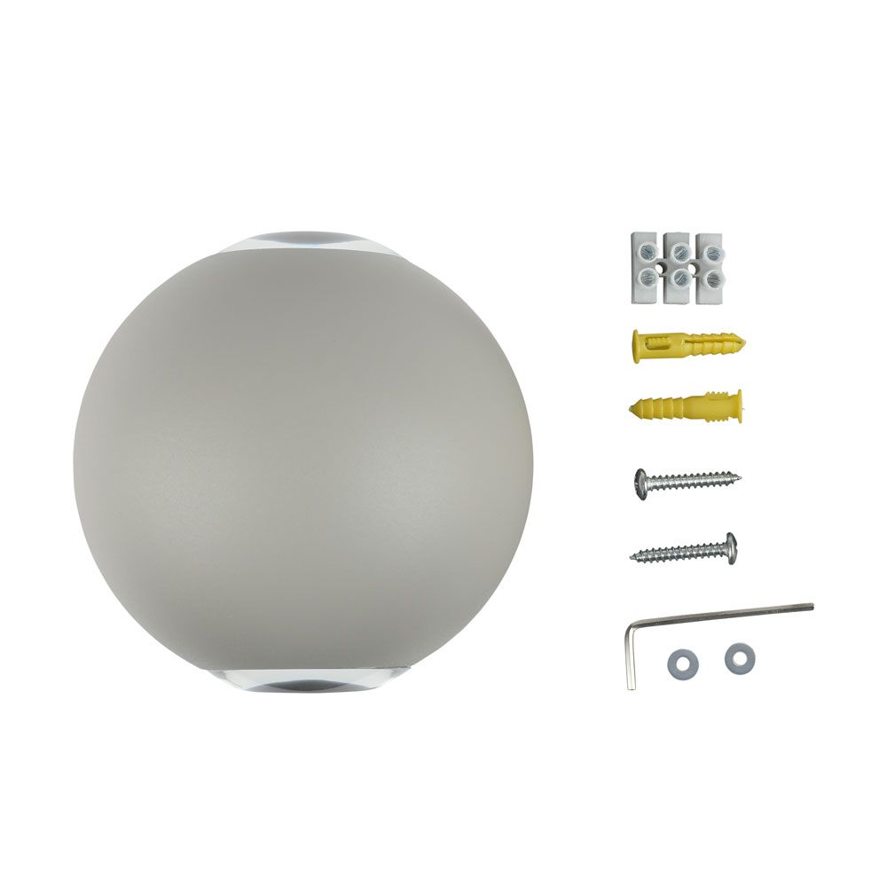 6W  Wall Light Grey Body Round IP65 4000K img 2
