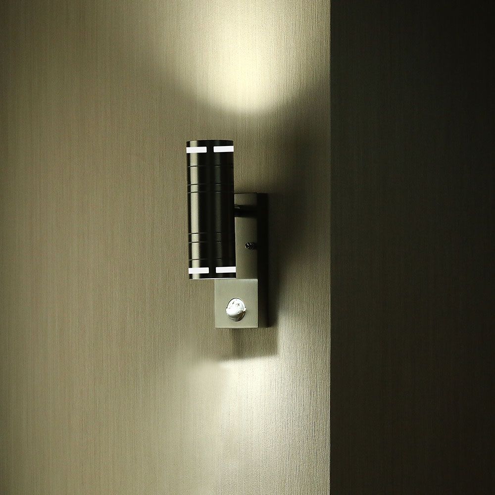 Wall Fitting Gu10 Steel Body Sensor  2 Way IP44