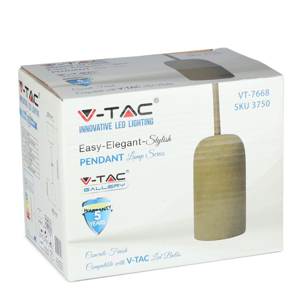 Lampadario con Portalampada Calcestruzzo Beige chiaro