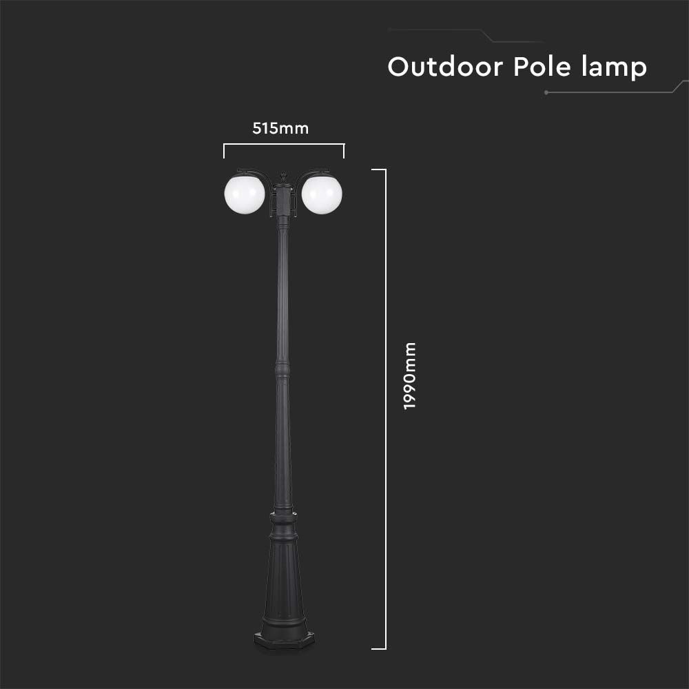 Stand Lamp 2*E27 Matt Black Opal Plastic C Ball