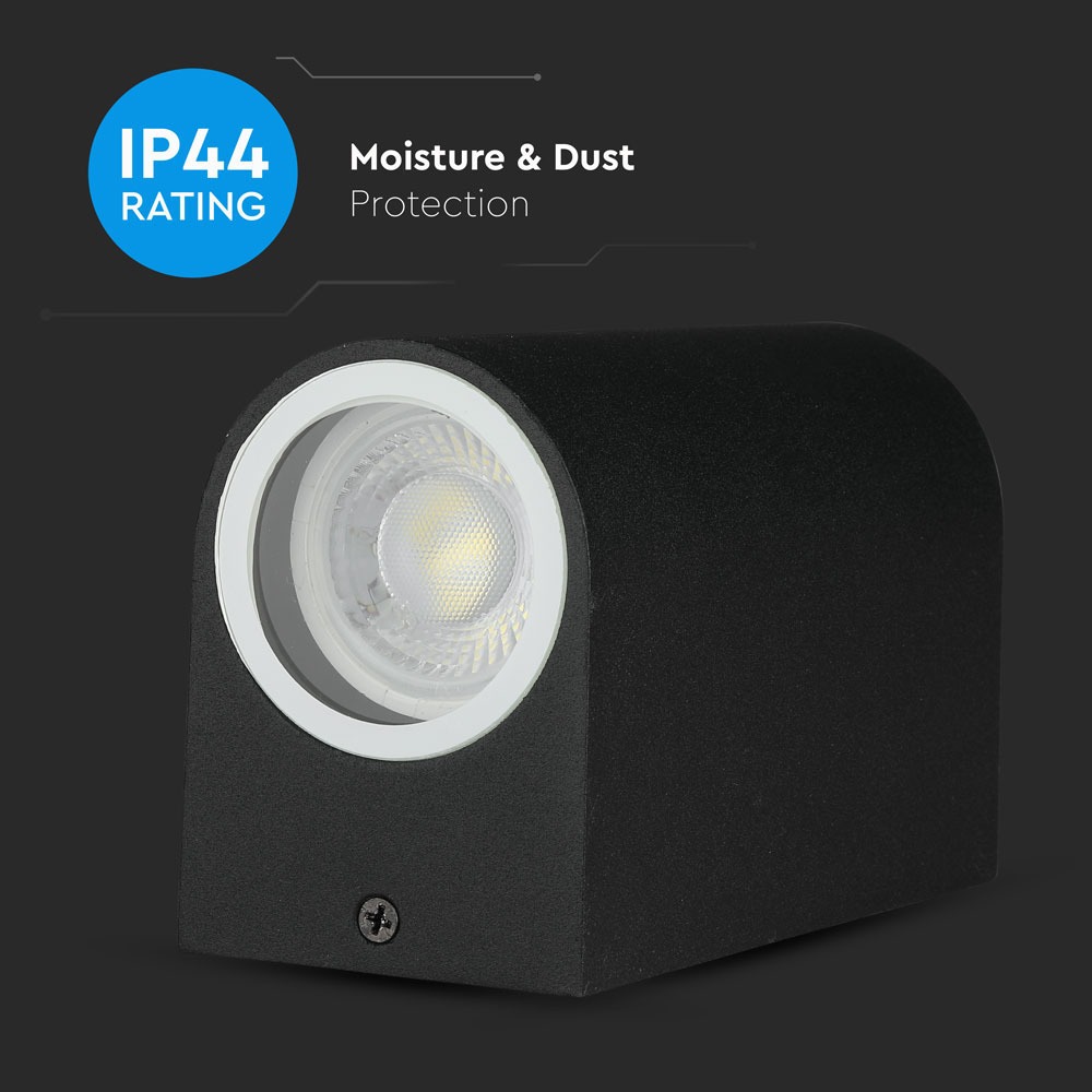 Portafaretto da Muro GU10 Alluminio Rotondo Nero a 2 Uscite img 1