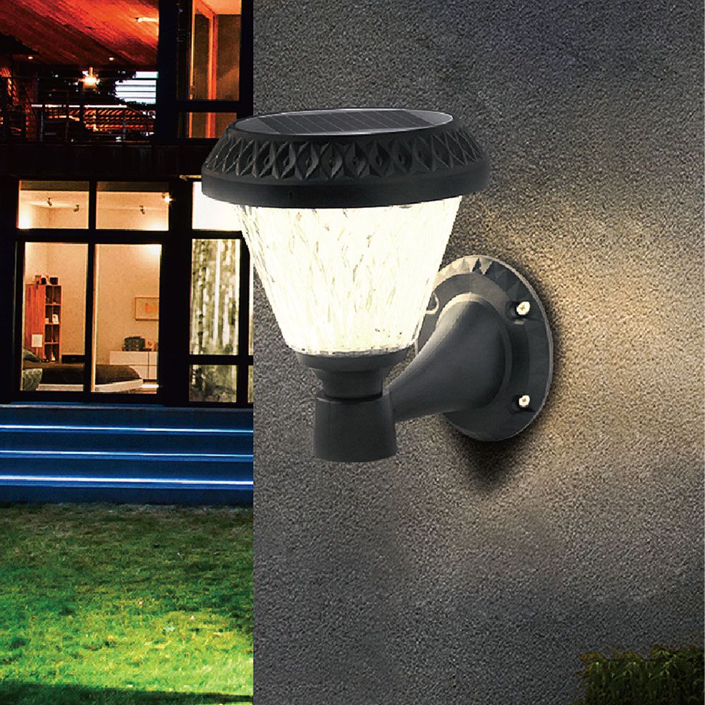  Sollar Wall Light RF Control 3in1 IP44 Black Body