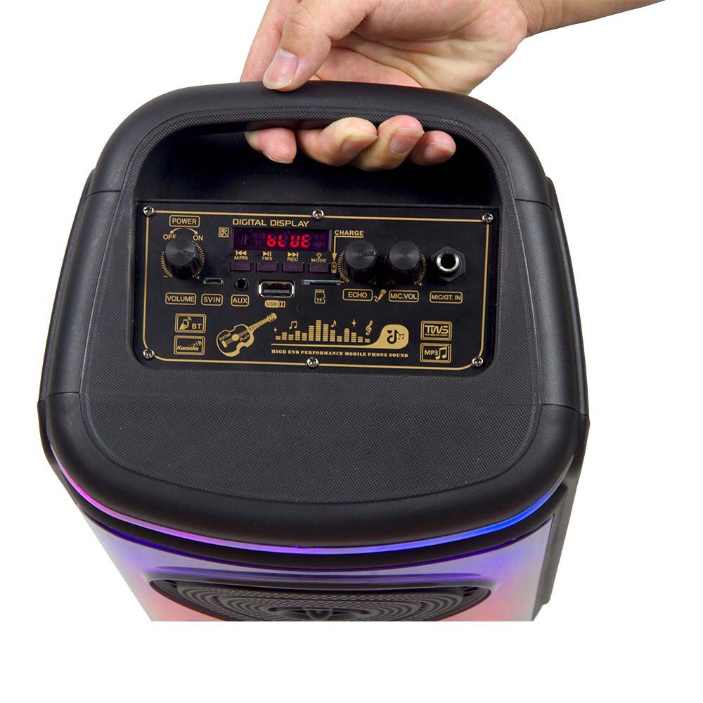 Altoparlante ricaricabile da 400 W con 1 microfono cablato Controllo RF e maniglia 2x6,5 pollici img 3