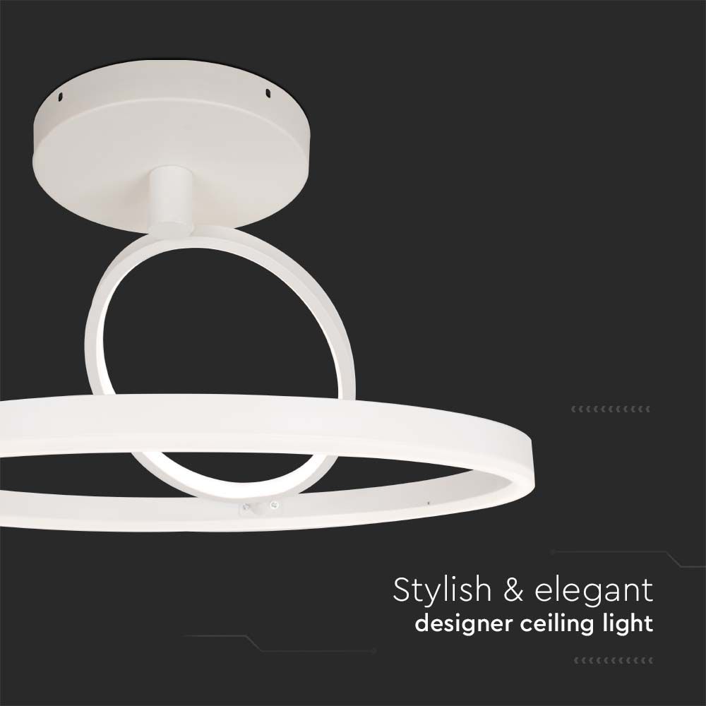 38W LED Designer Ceiling Light White 500*200MM Double Round  img 1