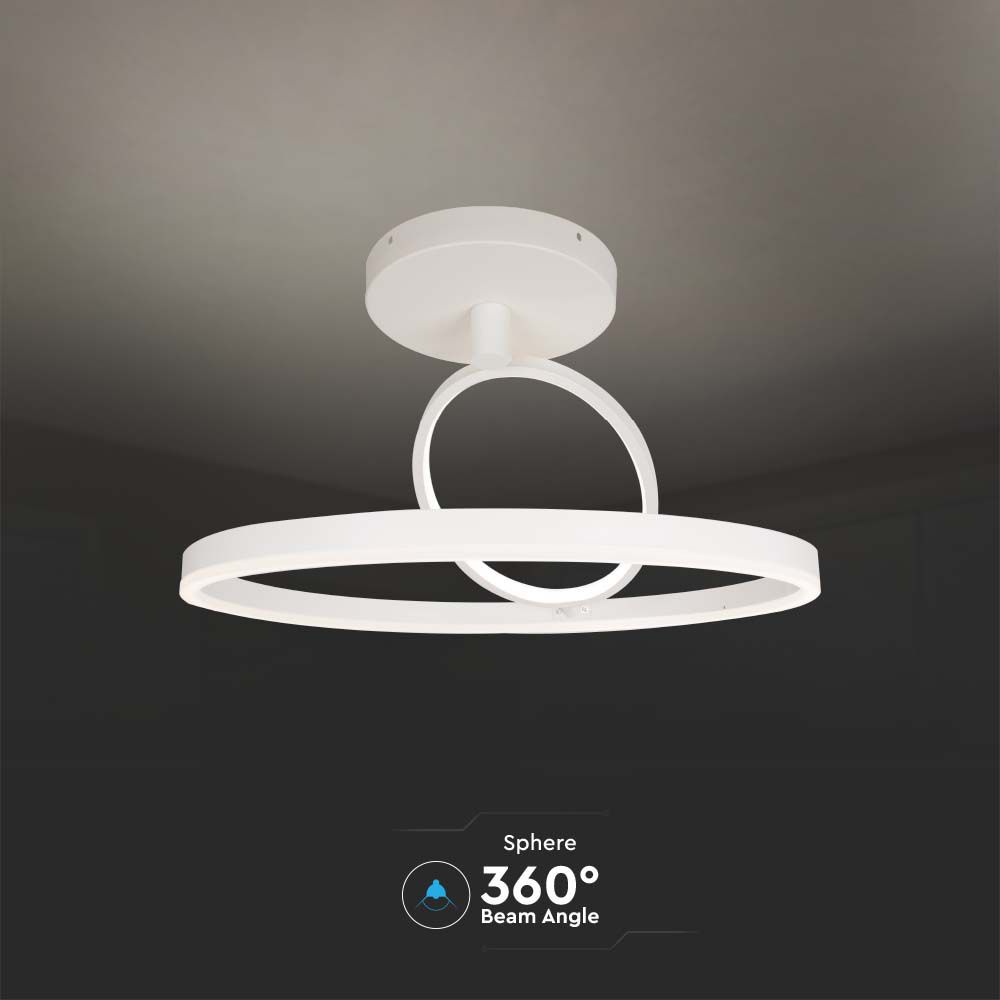 38W LED Designer Ceiling Light White 500*200MM Double Round  img 2