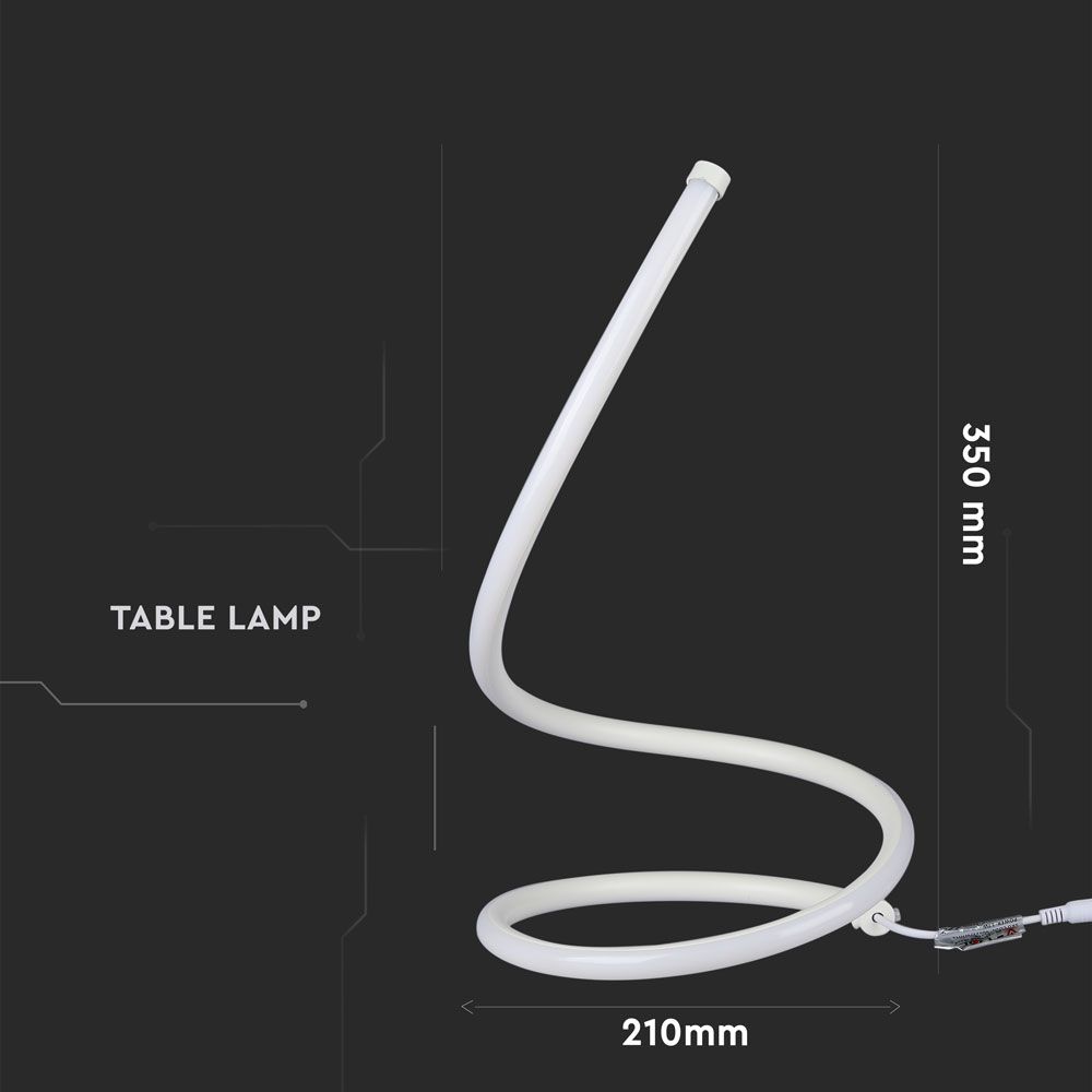 17W  Designer Table Lamp With EU Plug Cord  Switch White 3000K