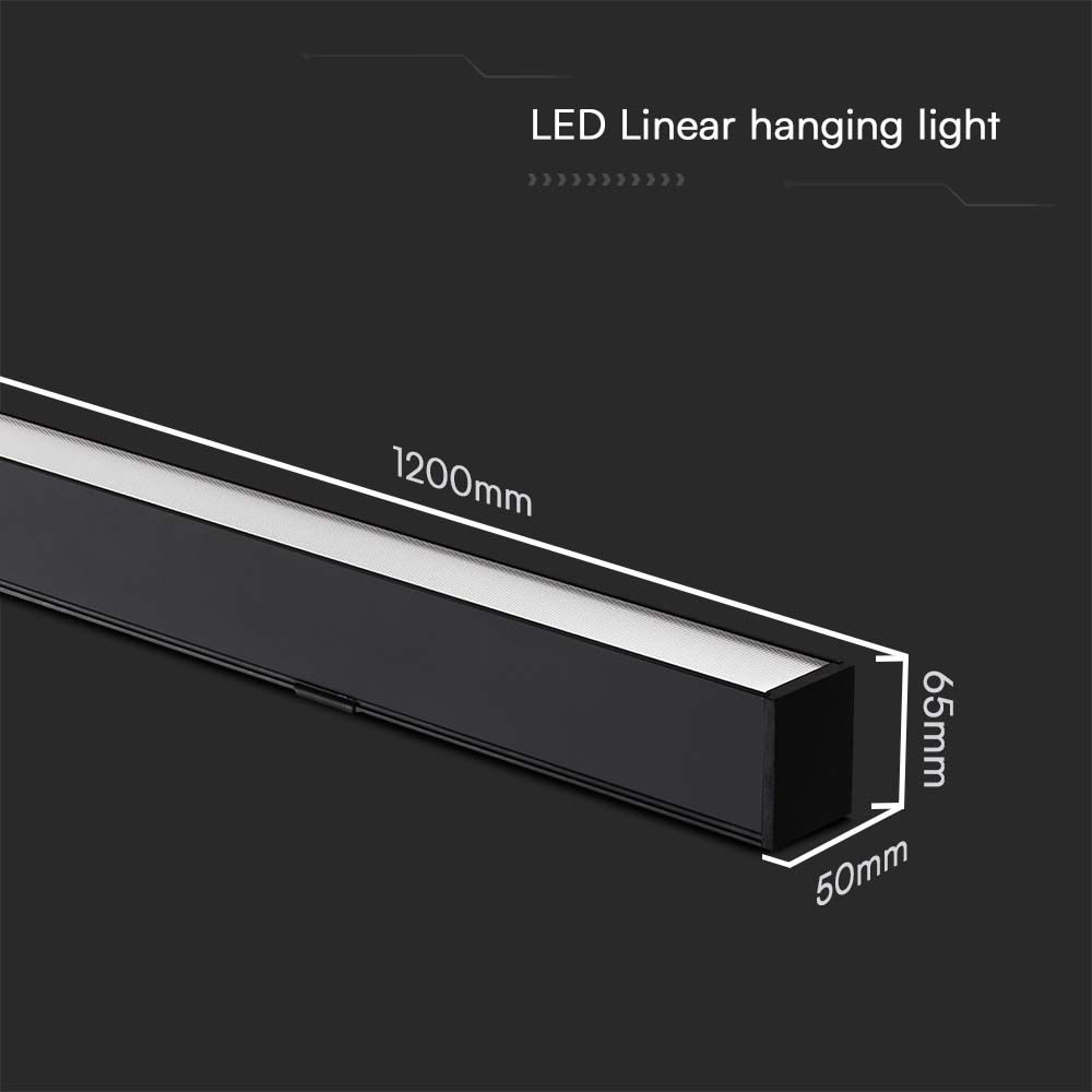 40W LED Linear Hanging Suspension Light : Up & Down System 3IN1 Black Body