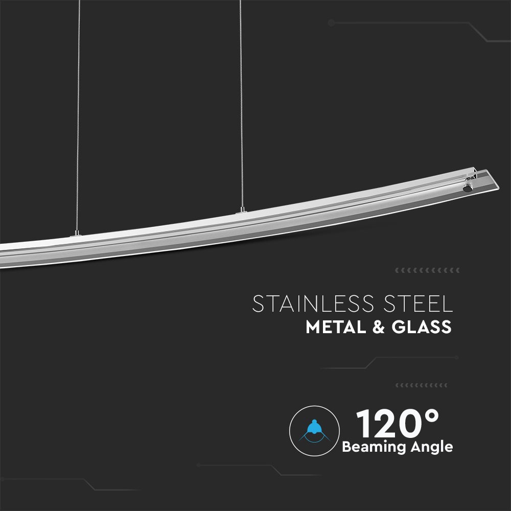 18W Lampadario con Portalampada Vetro Design Cromo Bianco naturale