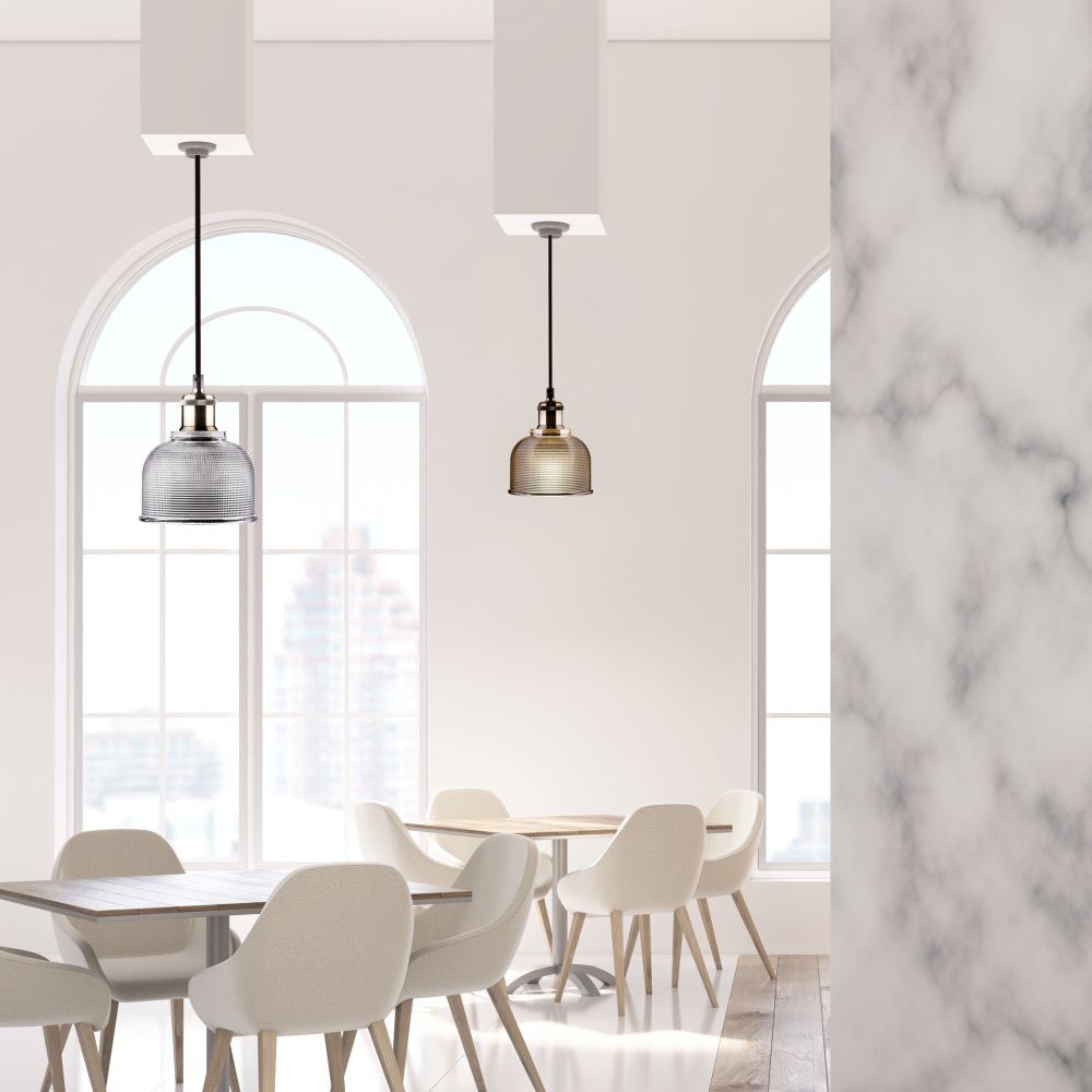 Lampadario con Portalampada Vetro Ambra __145 img 1