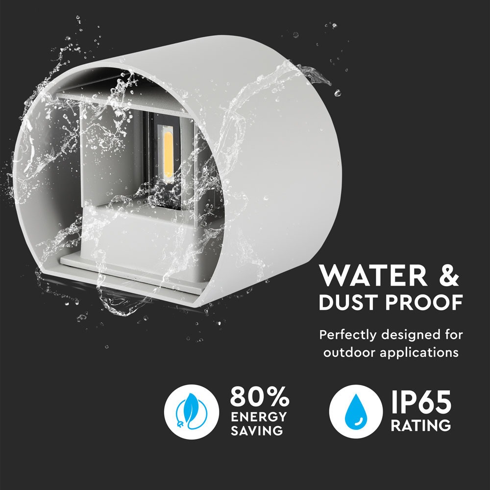 6W Lampada da parete Bridglux Chip Corpo Grigio Rotondo Bianco caldo img 2