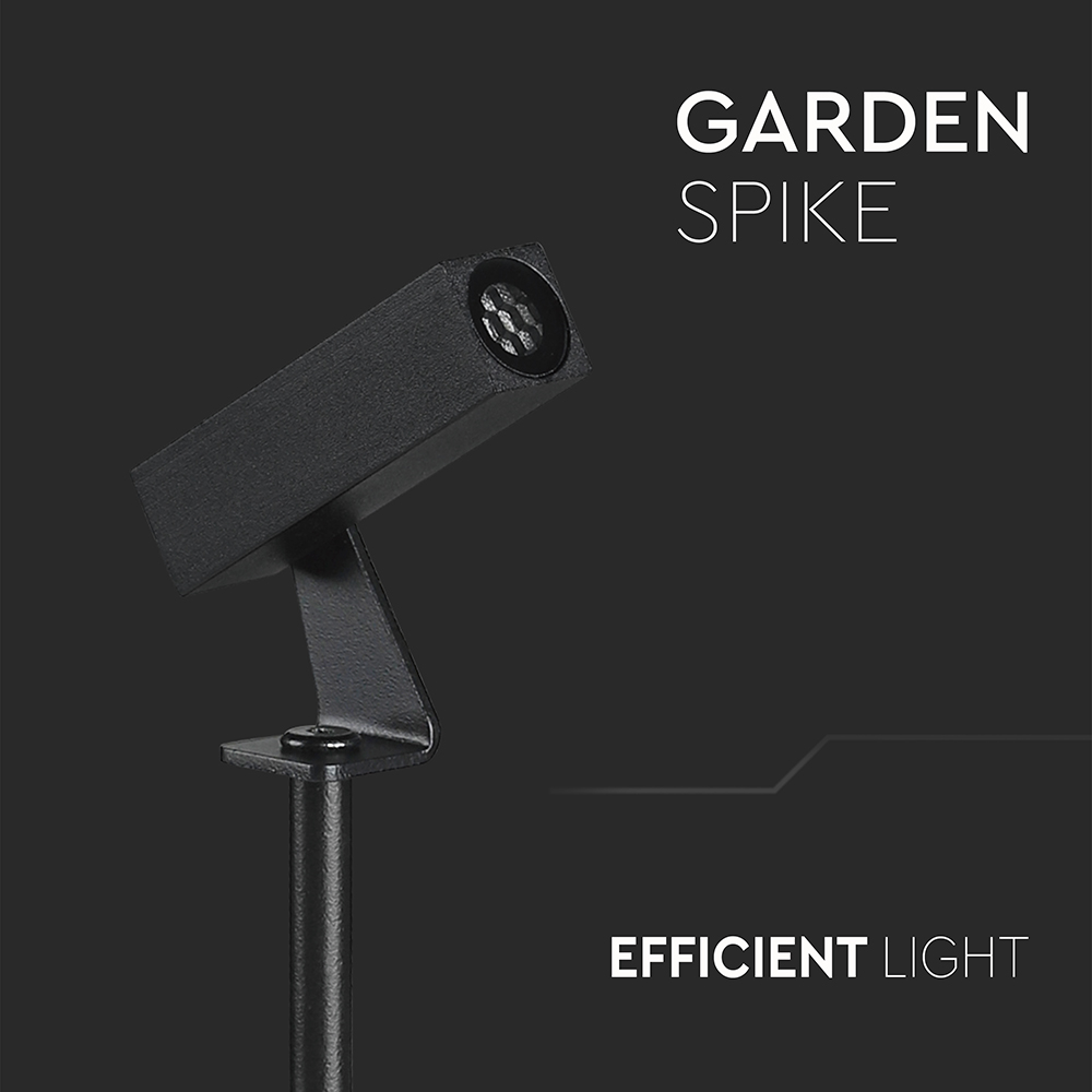 2W LED Spike Aluminum4000K Black Body IP65 Square