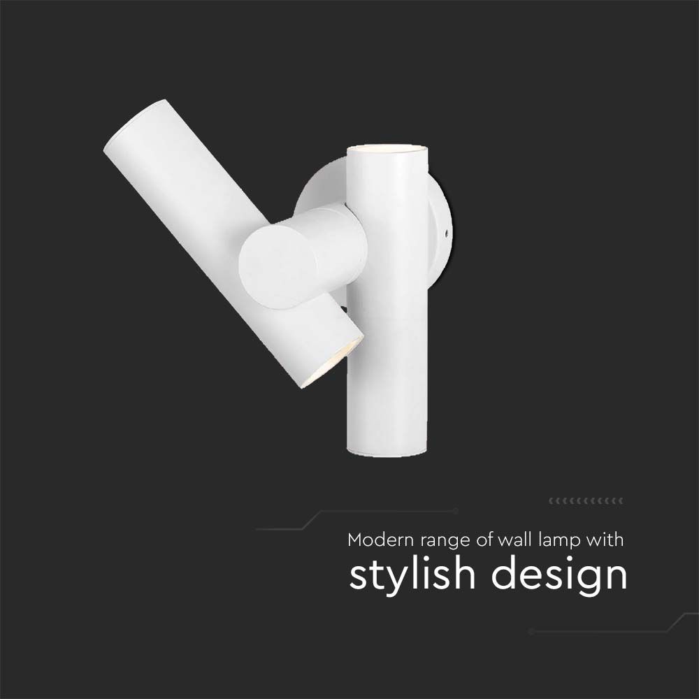 Faretti LED Da Muro 2*2.6W con Doppio Fascio Luminoso Regolabile a 360° Colore Bianco 4000K IP44