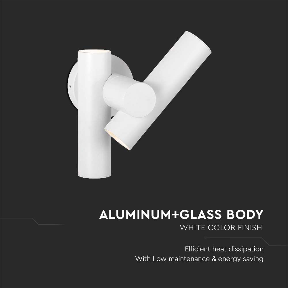 Faretti LED Da Muro 2*2.6W con Doppio Fascio Luminoso Regolabile a 360° Colore Bianco 4000K IP44 img 1