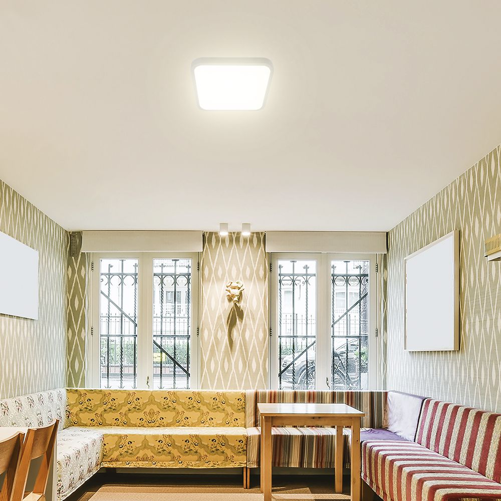 36W LED Dome Light With Sensor SAMSUNG Chip 4000K Round Black Frame IP44 img 1